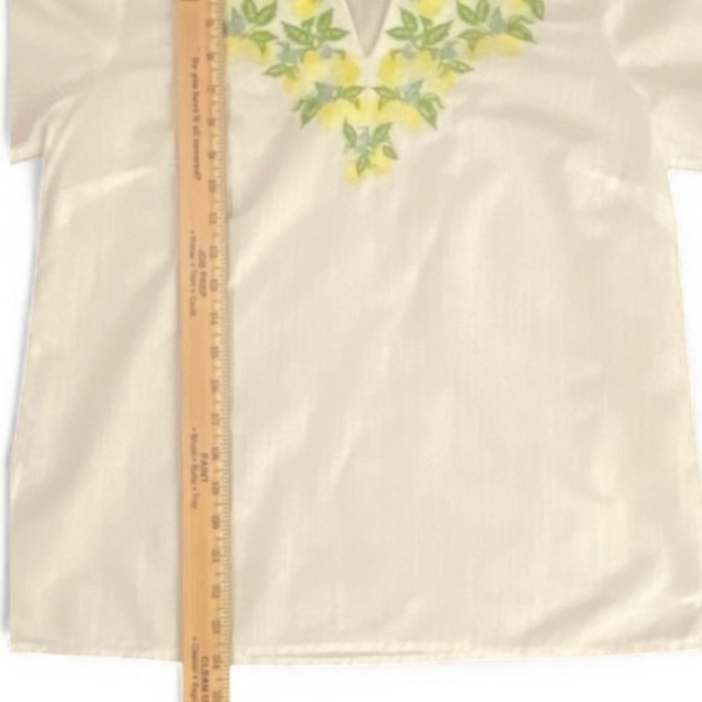 TALBOTS EMBROIDERED LEMON COTTON LINEN BLEND SIZE SMALL - Picture 7 of 8